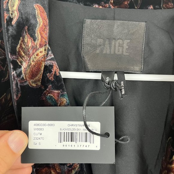 NEW Paige Chrystin Velvet Robe Imaginary Garden Size Small - Picture 3 of 7